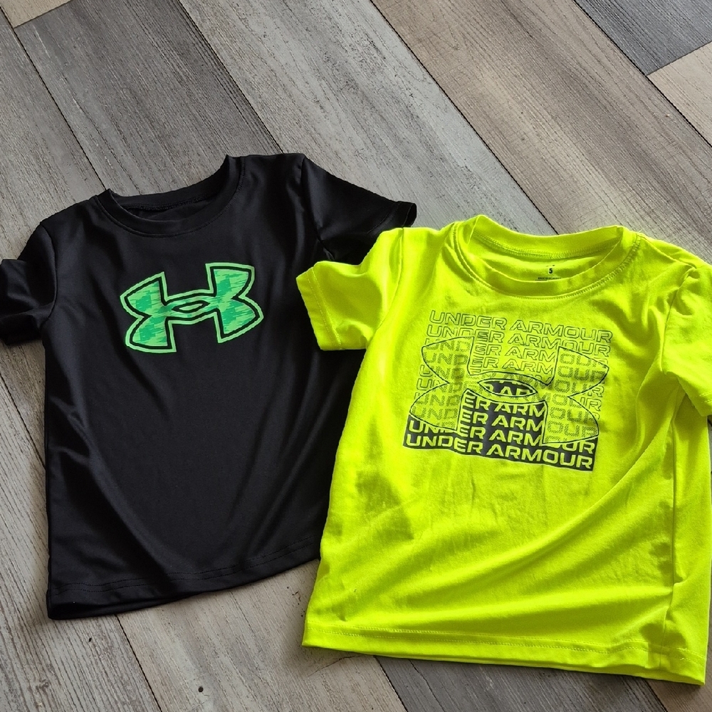 Under Armour Black and Green Performance Tees